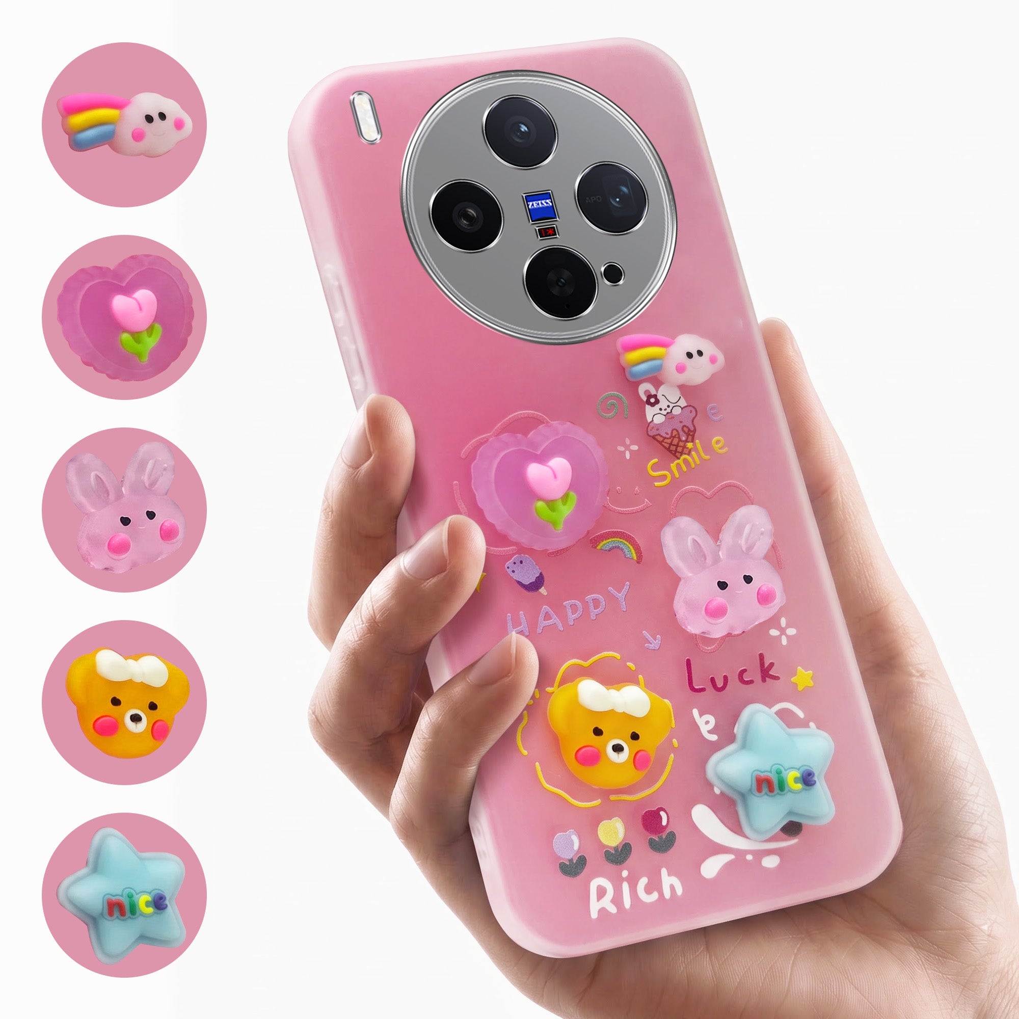 For Vivo X300 5G Back Cover Case (3D Cute Cartoons | Hard Back Side Soft | Matte Premium Finish | HD Printing)