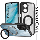For Poco C71 Back Cover Case (Kick Stand Ring Holder | Life time Anti Yellow | Camera Protection)