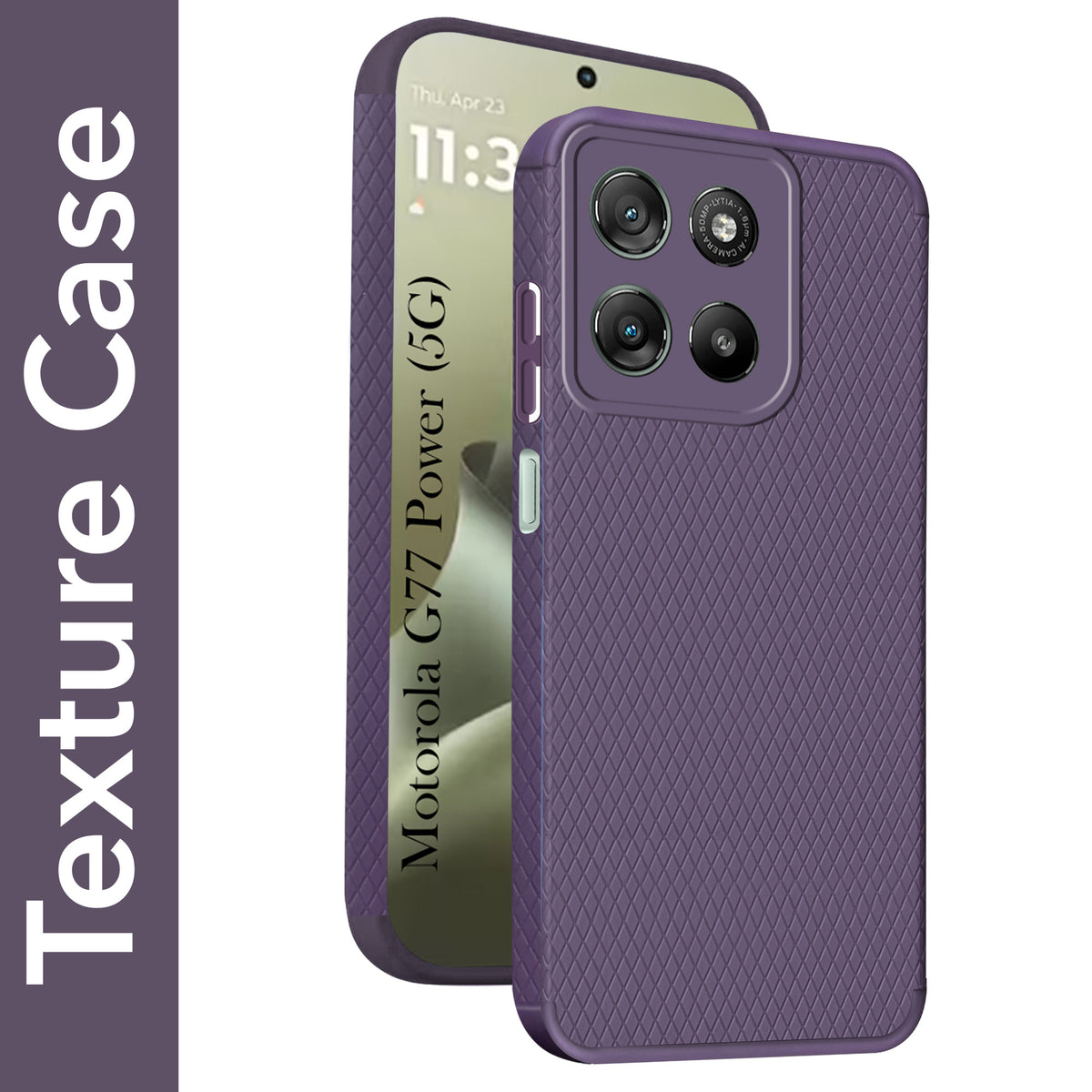 For Motorola Moto G77 Power Back Cover Case Liquid Silicone (Camera Protection | Side Grip Texture | Soft and Flexible)