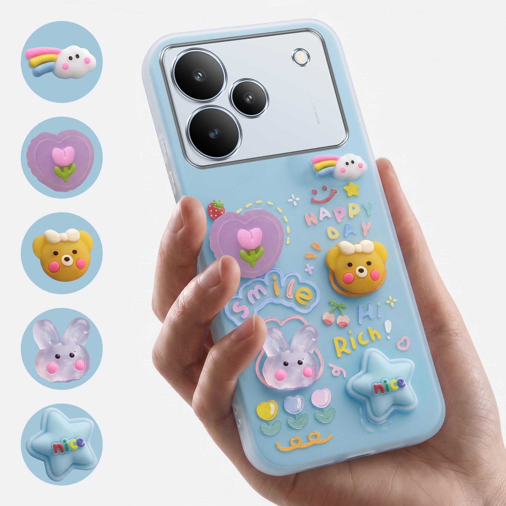 For Realme P4 Back Cover Case (3D Cute Cartoons | Hard Back Side Soft | Matte Premium Finish | HD Printing)
