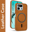 For Realme 16T 5G Back Cover Case Leather Finish (MagSafe Compatible Wireless Charging | Soft Touch | Camera Bump Protection)