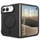 For Apple iPhone Duo Back Cover Case Leather Finish (MagSafe Wireless Charging Compatible | Inside Microfiber Cloth)