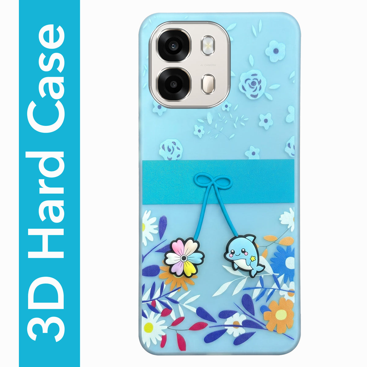 For Oppo A6 Pro Back Cover Case (3D Cute Cartoons | Hard Back Side Soft | Matte Premium Finish | HD Printing)