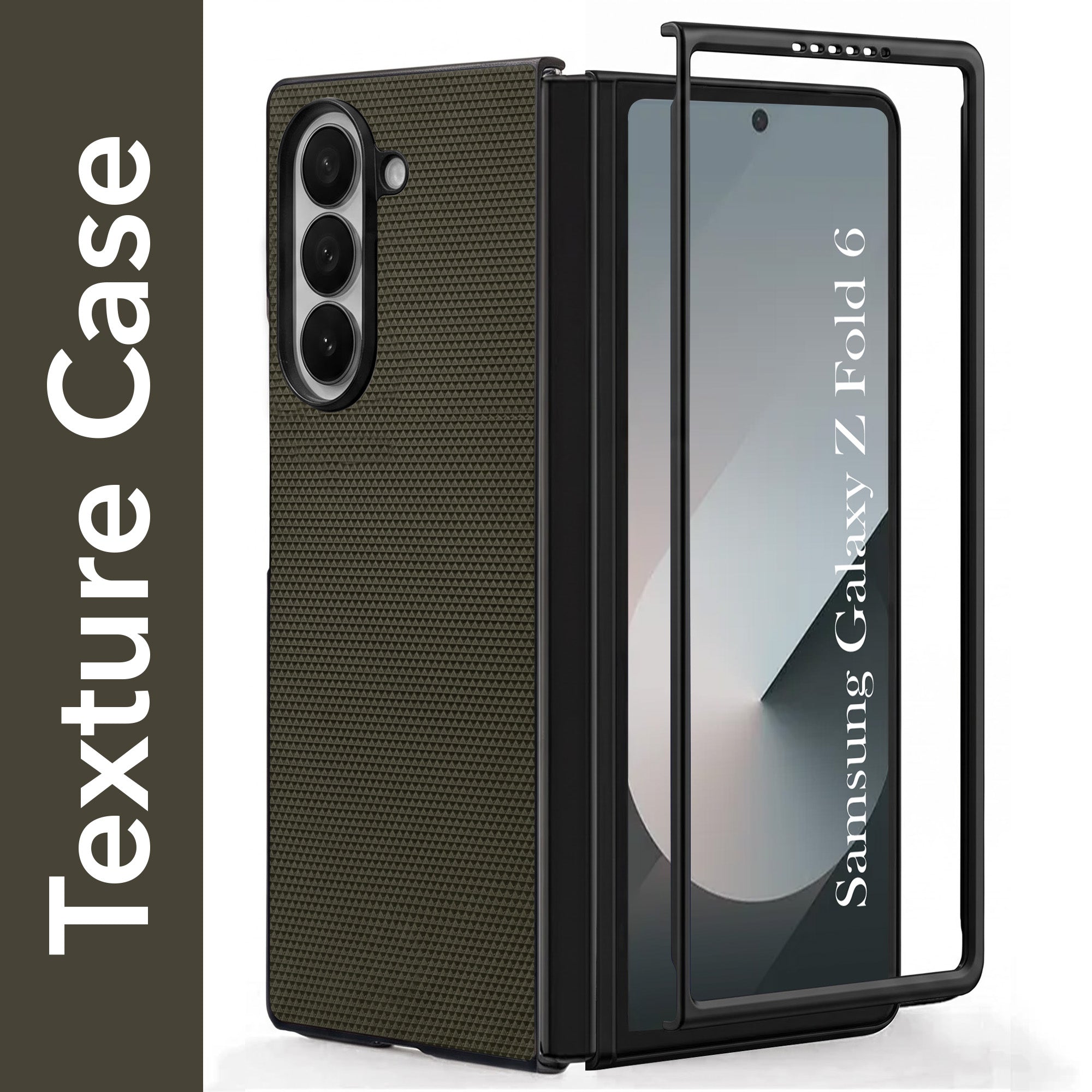 For Samsung Galaxy Z Fold 6 5G Premium Cover Case (Geometric Textured Hard PC | Soft Cloth Lining & Slim Shockproof Protection)
