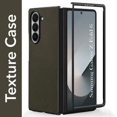 For Samsung Galaxy Z Fold 6 5G Premium Cover Case (Geometric Textured Hard PC | Soft Cloth Lining & Slim Shockproof Protection)