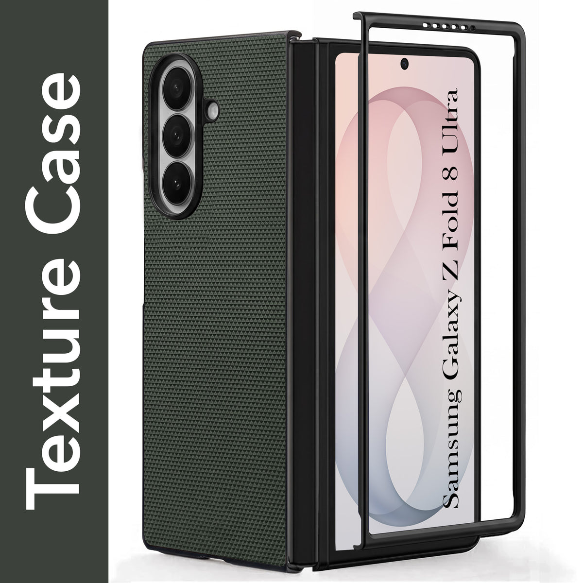 For Samsung Galaxy Z Fold 8 Ultra Premium Cover Case (Geometric Textured Hard PC | Soft Cloth Lining & Slim Shockproof Protection)