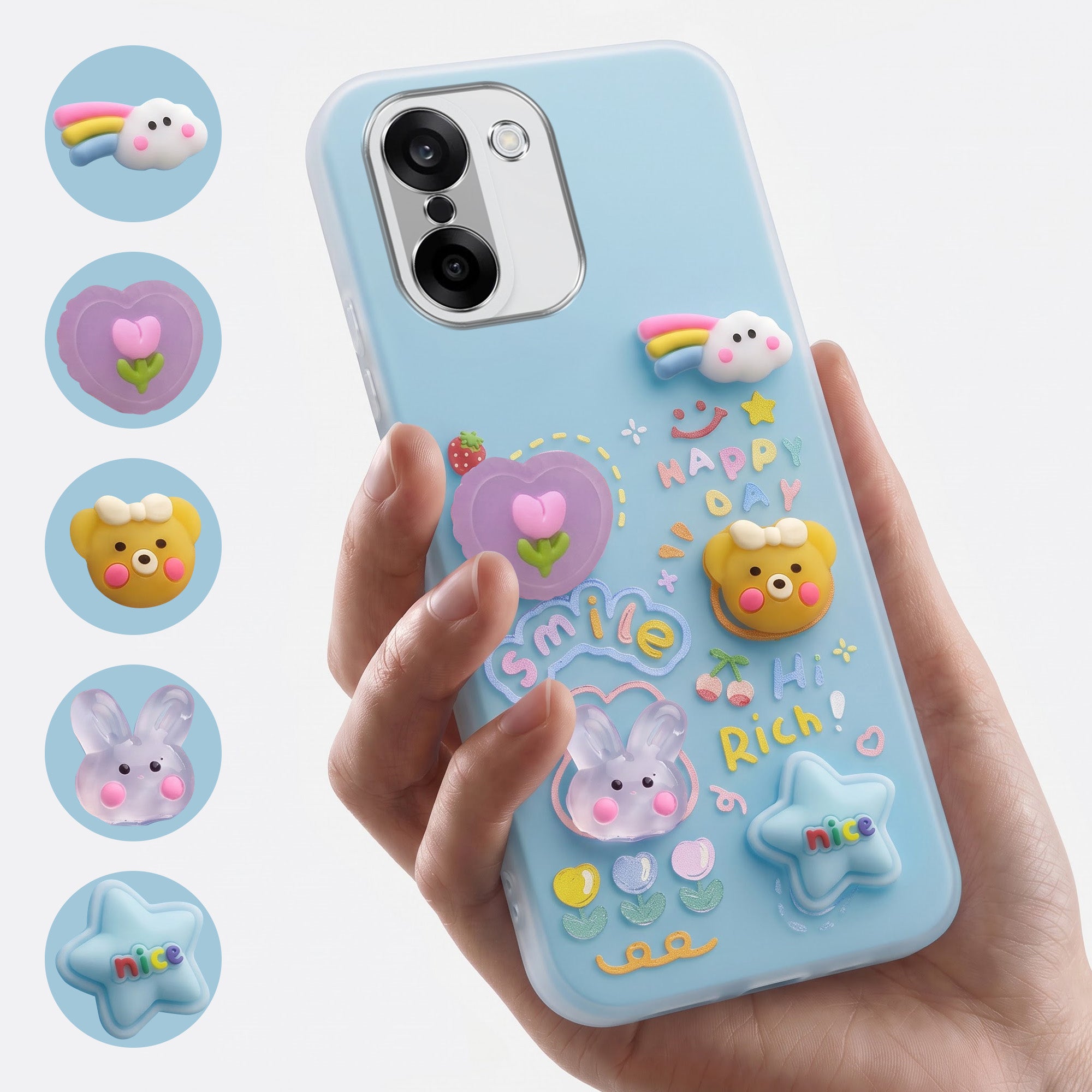 For Oneplus Nord CE 5 Back Cover Case (3D Cute Cartoons | Hard Back Side Soft | Matte Premium Finish | HD Printing)