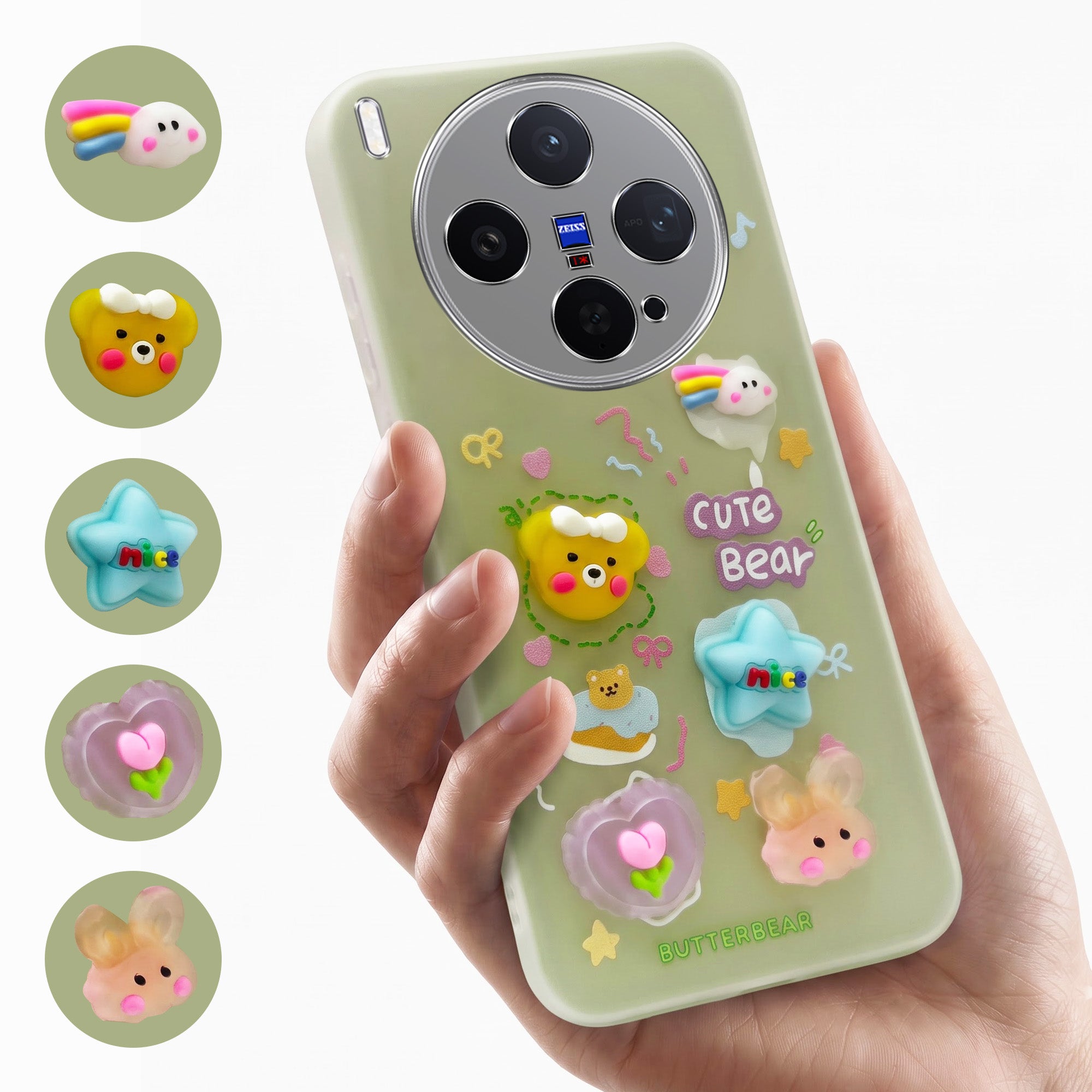 For Vivo X300 5G Back Cover Case (3D Cute Cartoons | Hard Back Side Soft | Matte Premium Finish | HD Printing)