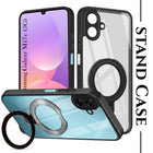 For Samsung Galaxy M17e Back Cover Case (Kick Stand Ring Holder | Life time Anti Yellow | Camera Protection)