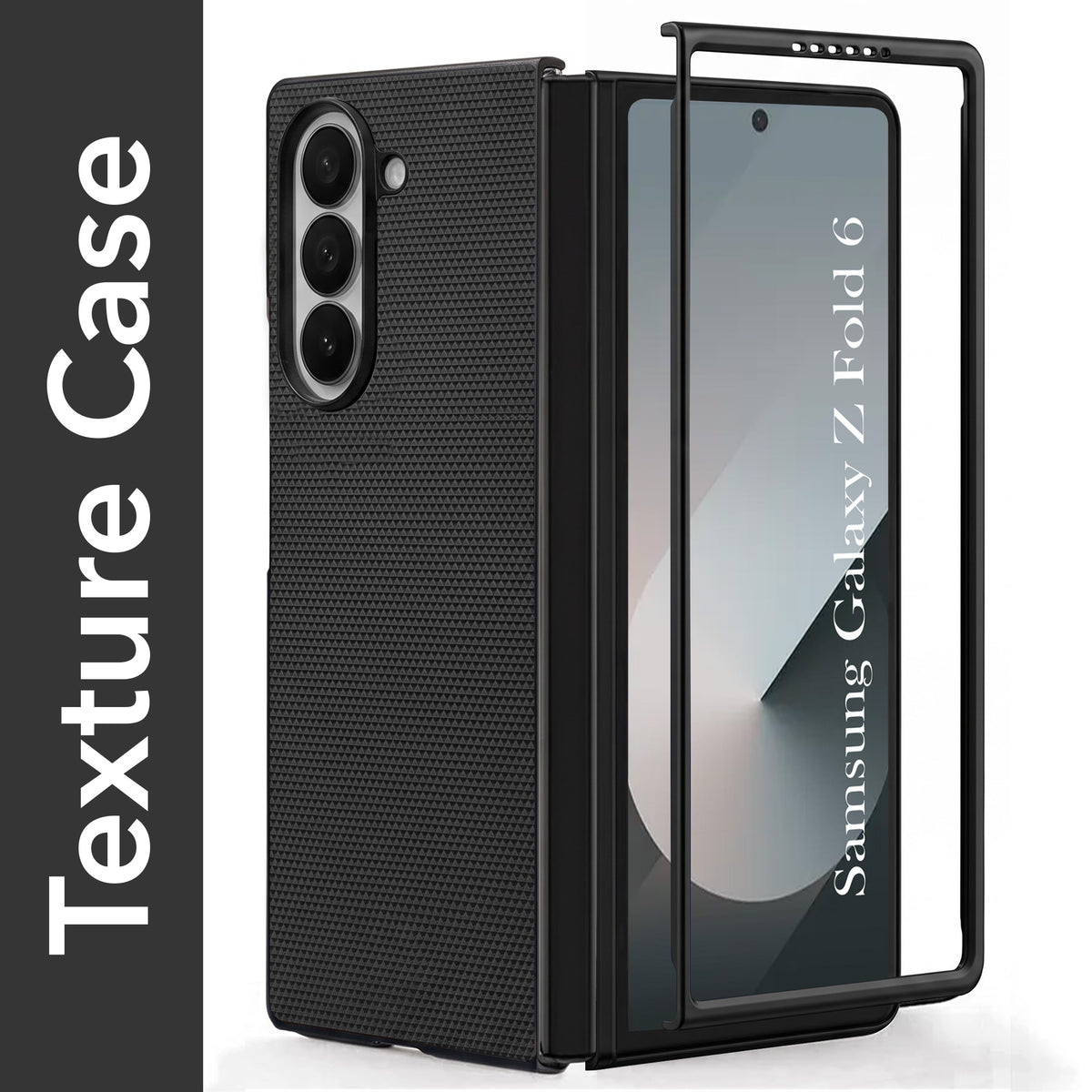 For Samsung Galaxy Z Fold 6 5G Premium Cover Case (Geometric Textured Hard PC | Soft Cloth Lining & Slim Shockproof Protection)