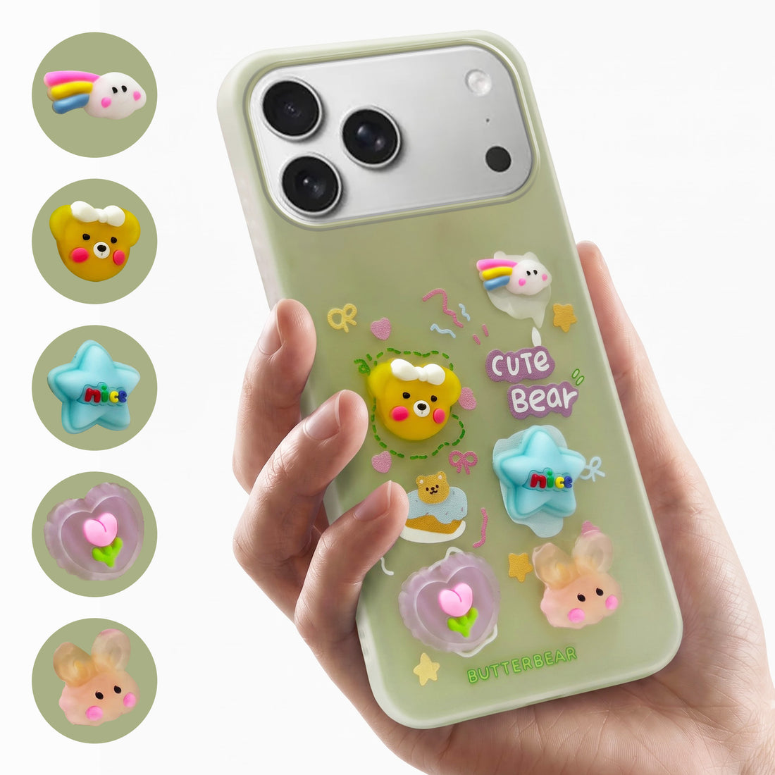 For Apple iPhone 17 Pro Back Cover Case (3D Cute Cartoons | Hard Back Side Soft | Matte Premium Finish | HD Printing)