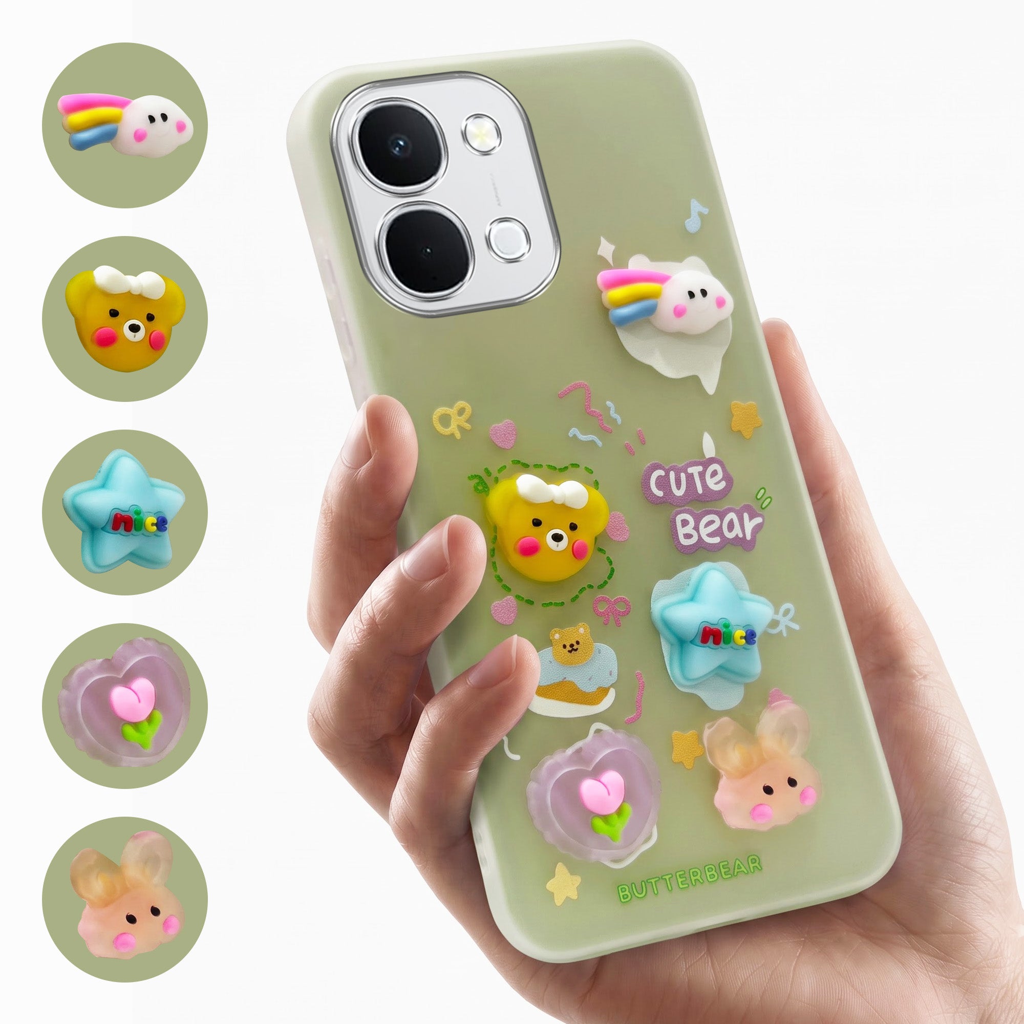 For Vivo Y51 Pro 5G | Vivo T5x Back Cover Case (3D Cute Cartoons | Hard Back Side Soft | Matte Premium Finish | HD Printing)