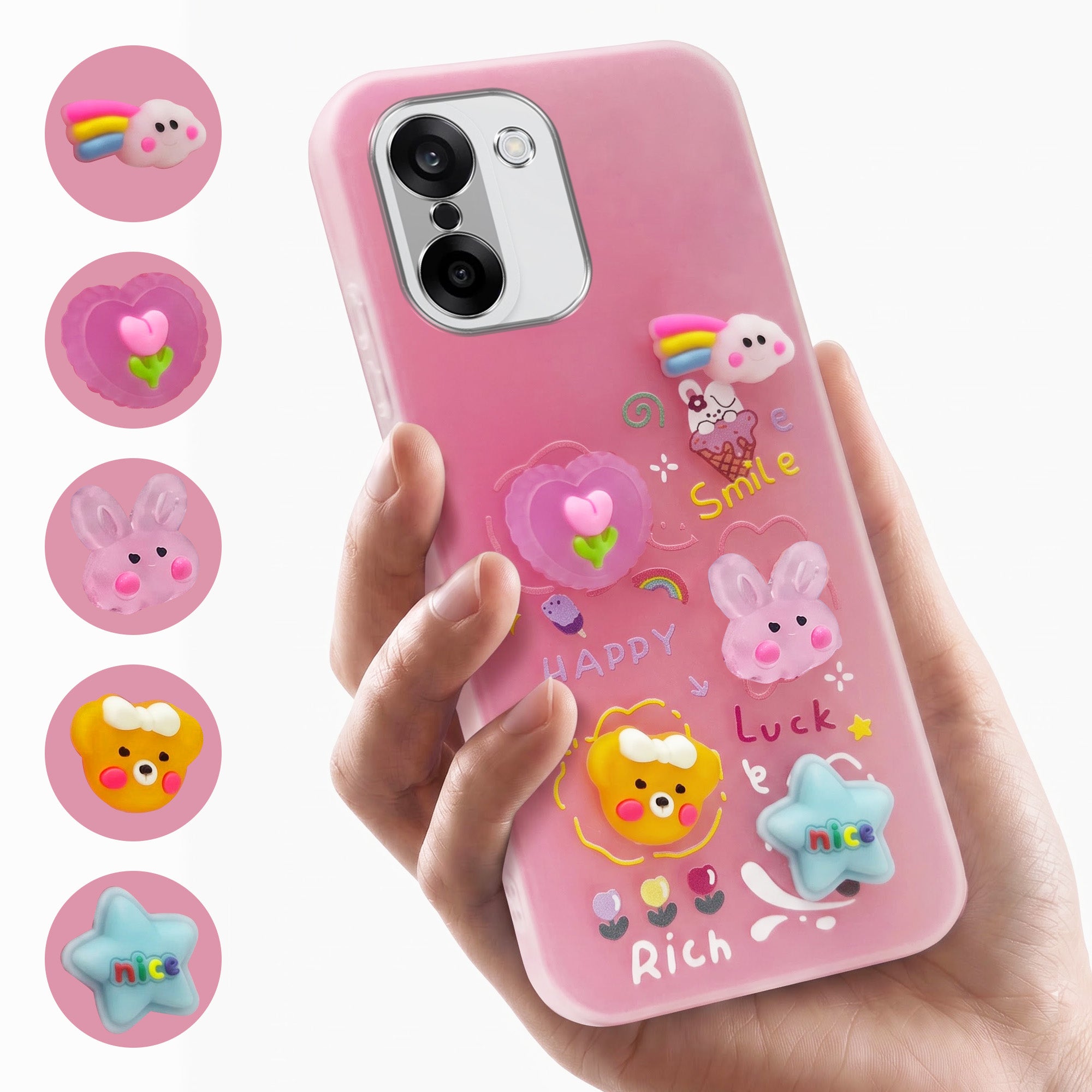 For Oneplus Nord CE 5 Back Cover Case (3D Cute Cartoons | Hard Back Side Soft | Matte Premium Finish | HD Printing)