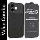 For Oppo F33 Pro 5G Combo with Back Cover and 9H Tempered Glass (Liquid Silicone | Camera Protection | Oleophobic Coating Screen Glass)