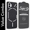 For Nothing Phone 1 Combo with Back Cover and 9H Tempered Glass (Textured Grip Design | Micro-Fiber Cloth Inside | Oleophobic Coating Screen Glass)