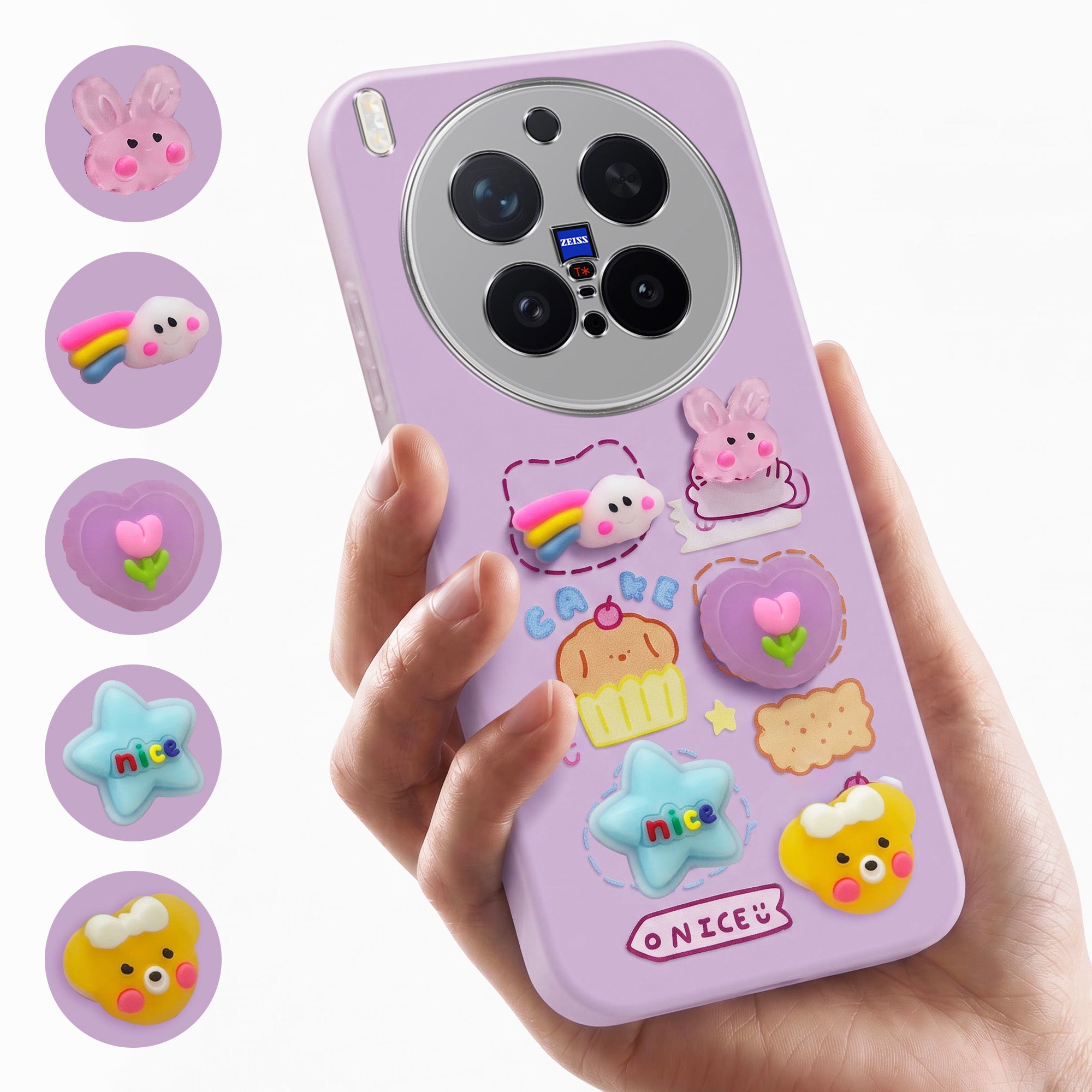 For Vivo X300 Pro Back Cover Case (3D Cute Cartoons | Hard Back Side Soft | Matte Premium Finish | HD Printing)