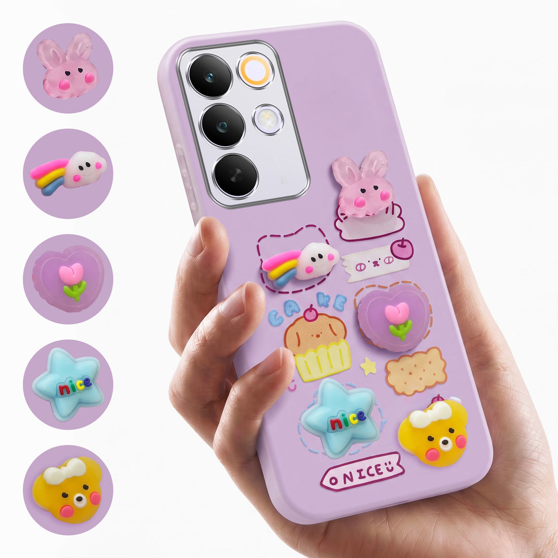 For Realme C85 5G | Realme Narzo 90x Back Cover Case (3D Cute Cartoons | Hard Back Side Soft | Matte Premium Finish | HD Printing)