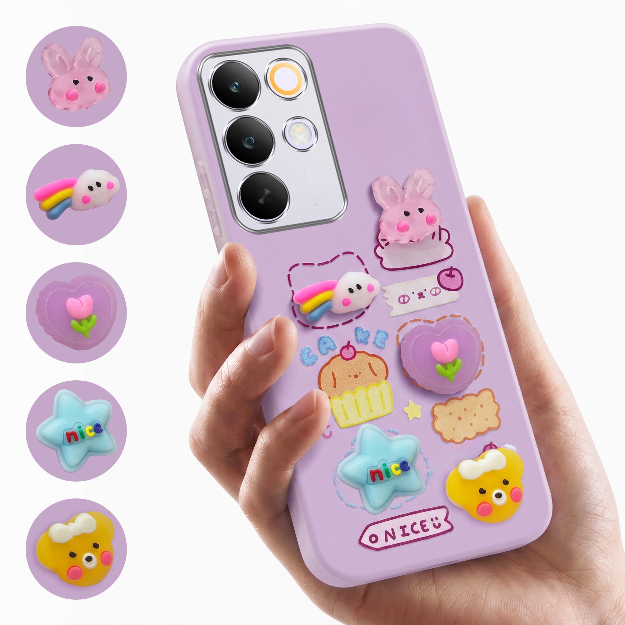 For Realme C85 5G | Realme Narzo 90x Back Cover Case (3D Cute Cartoons | Hard Back Side Soft | Matte Premium Finish | HD Printing)