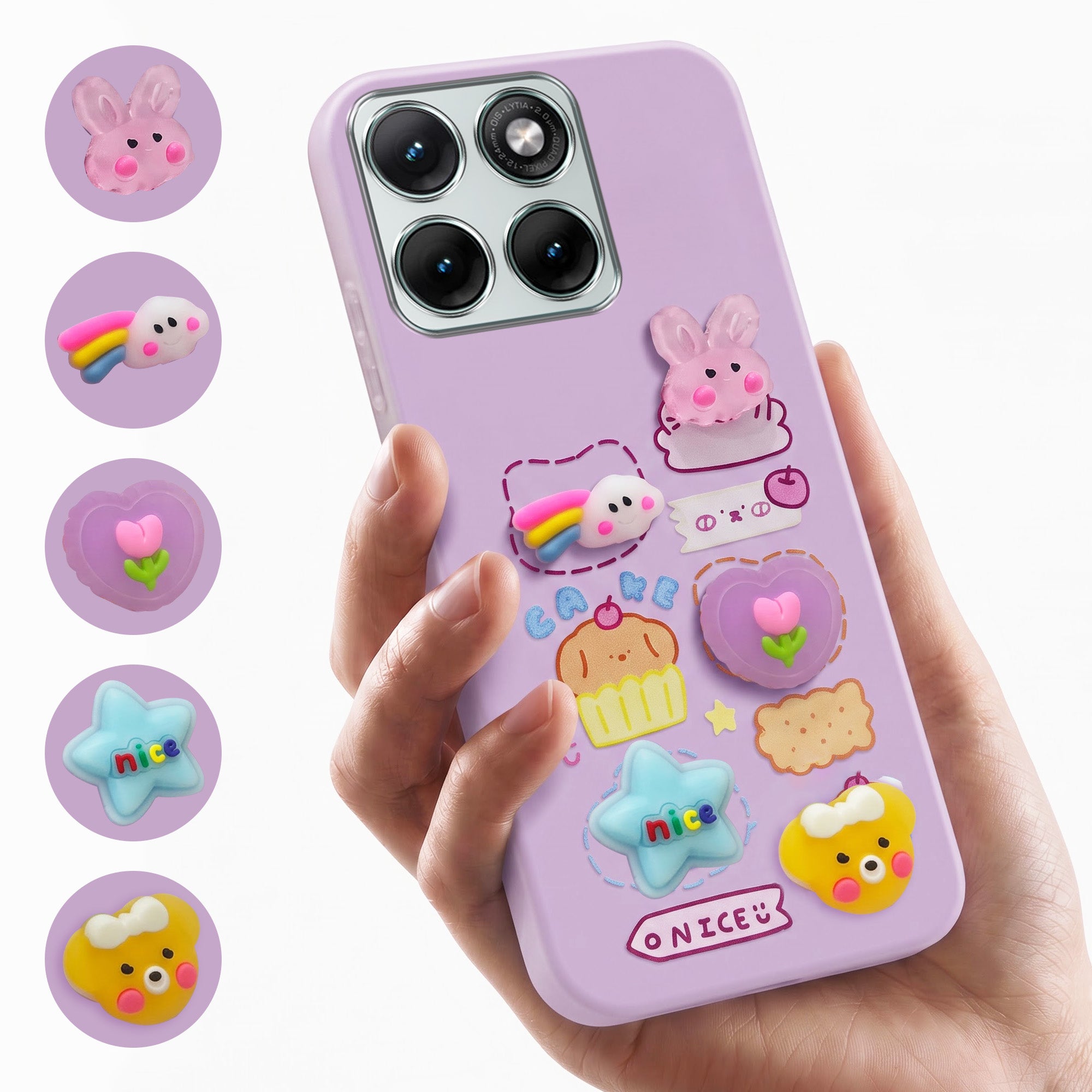 For Motorola Moto Edge 70 Fusion Back Cover Case (3D Cute Cartoons | Hard Back Side Soft | Matte Premium Finish | HD Printing)