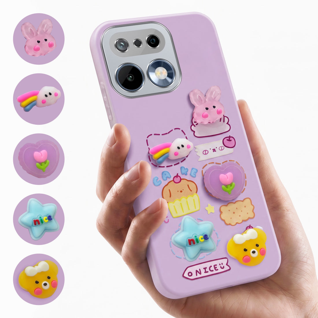 For Realme 16 Pro Back Cover Case (3D Cute Cartoons | Hard Back Side Soft | Matte Premium Finish | HD Printing)