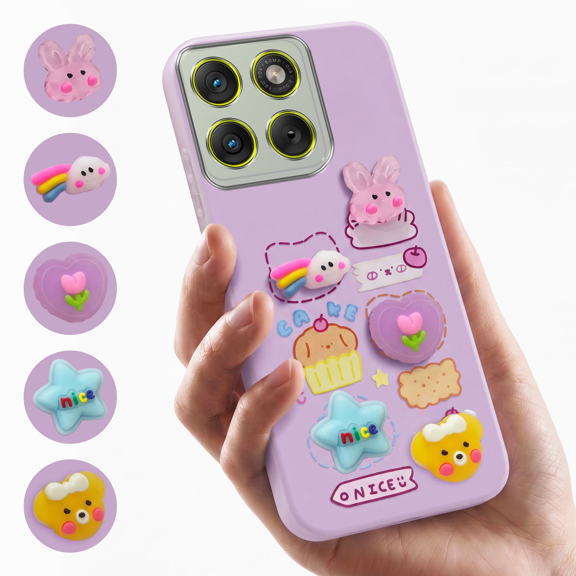For Motorola Moto Edge 70 Back Cover Case (3D Cute Cartoons | Hard Back Side Soft | Matte Premium Finish | HD Printing)