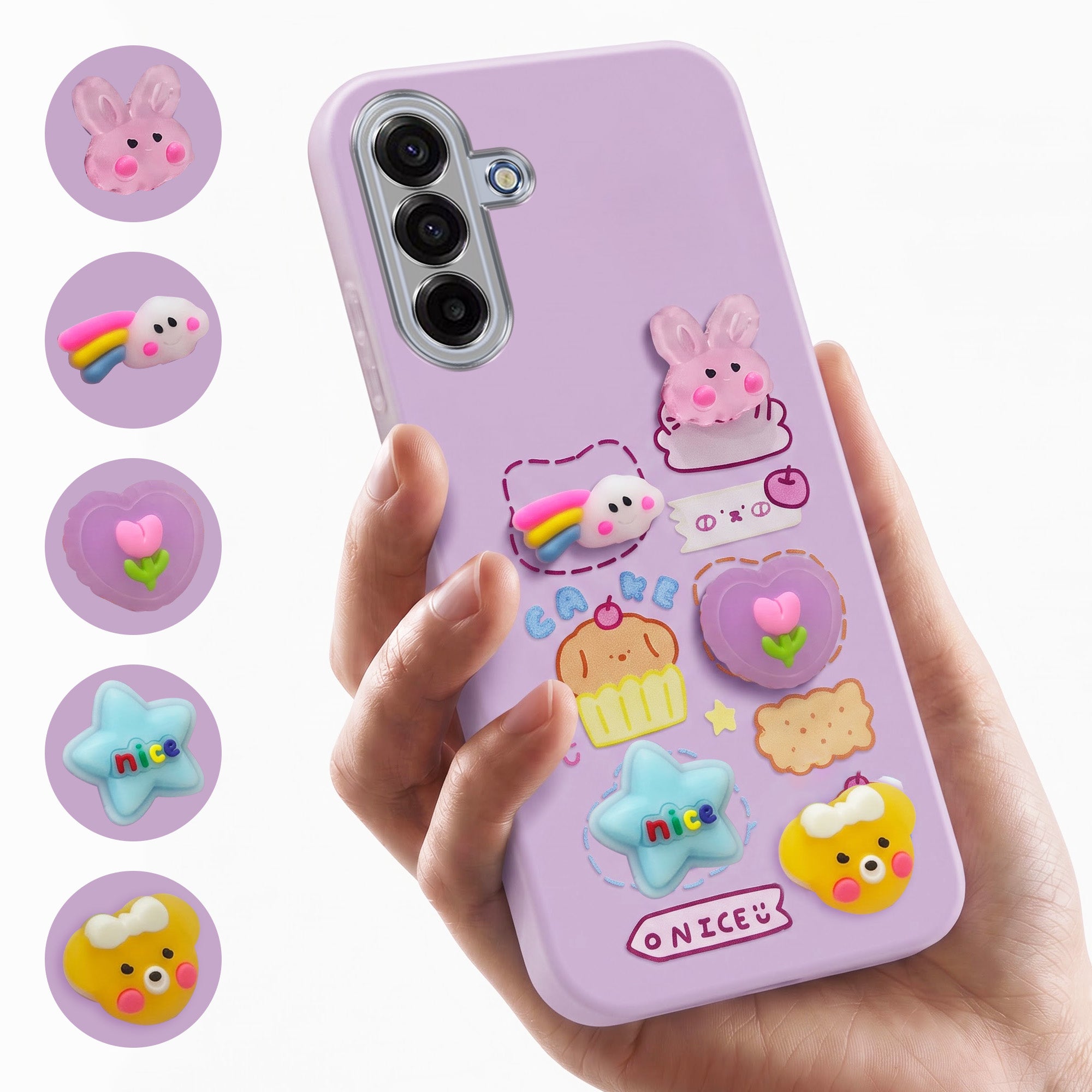 For Samsung A17 |F17 |M17 5G Back Cover Case (3D Cute Cartoons | Hard Back Side Soft | Matte Premium Finish | HD Printing)