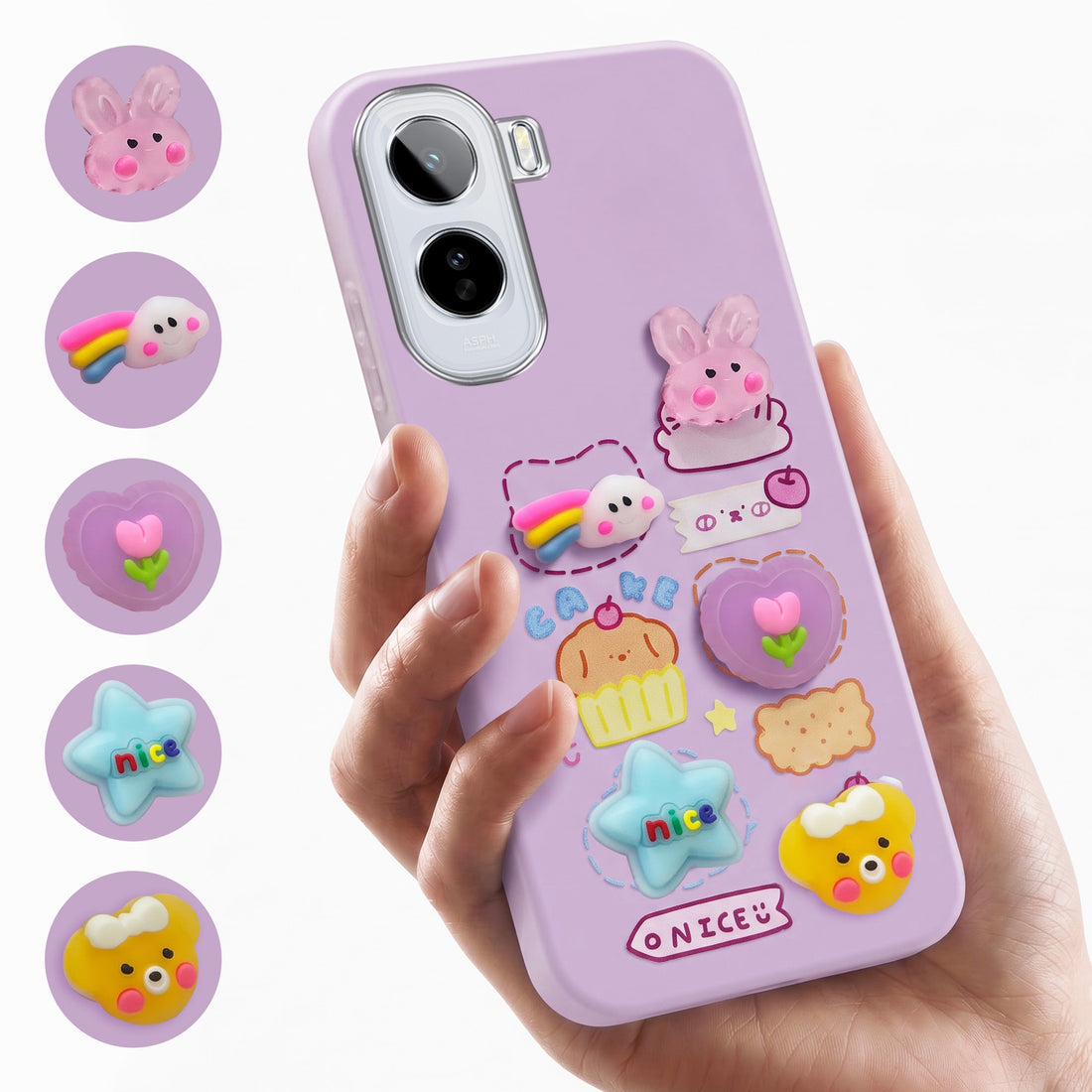 For Vivo T5 Pro 5G Back Cover Case (3D Cute Cartoons | Hard Back Side Soft | Matte Premium Finish | HD Printing)
