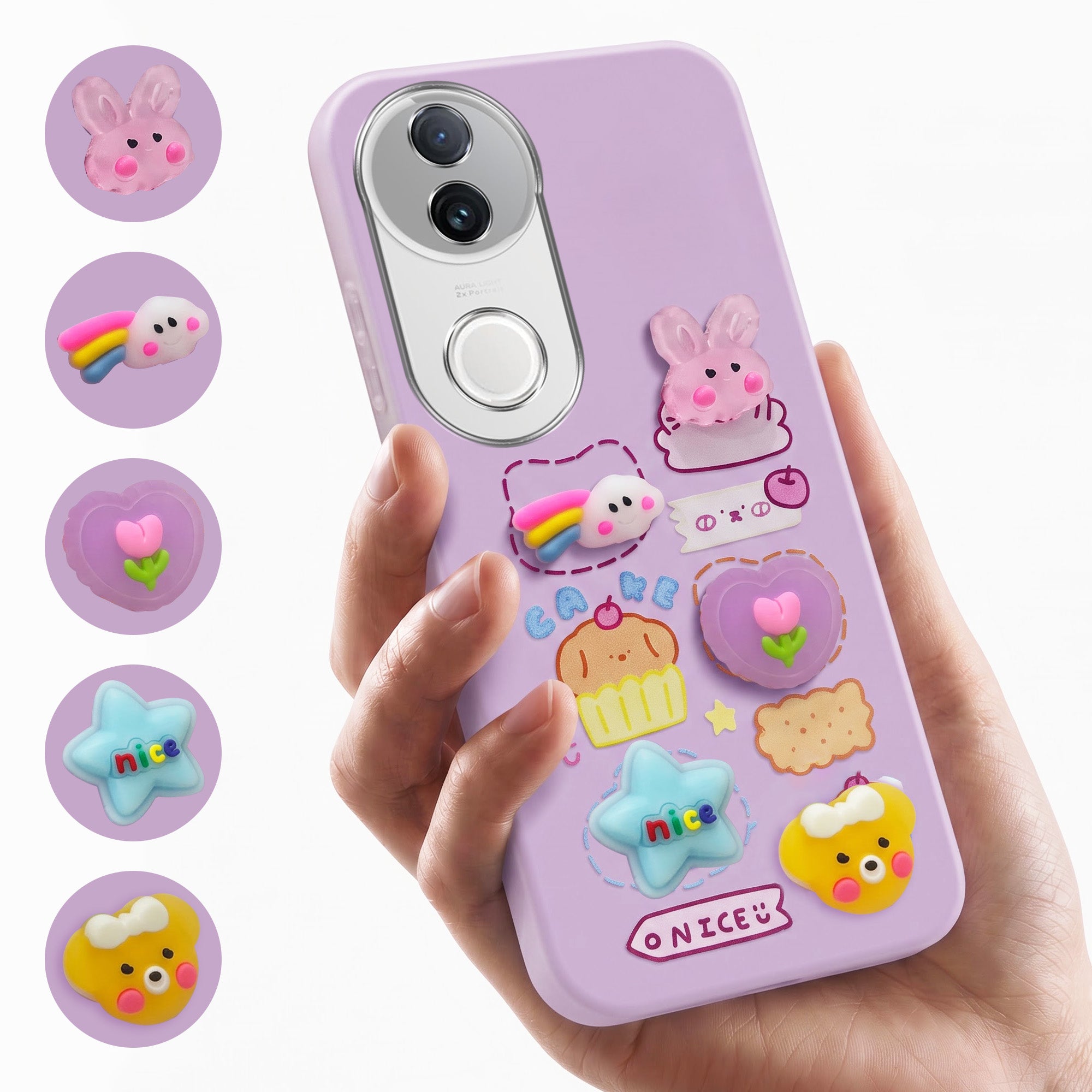 For Vivo iQOO Z10R Back Cover Case (3D Cute Cartoons | Hard Back Side Soft | Matte Premium Finish | HD Printing)
