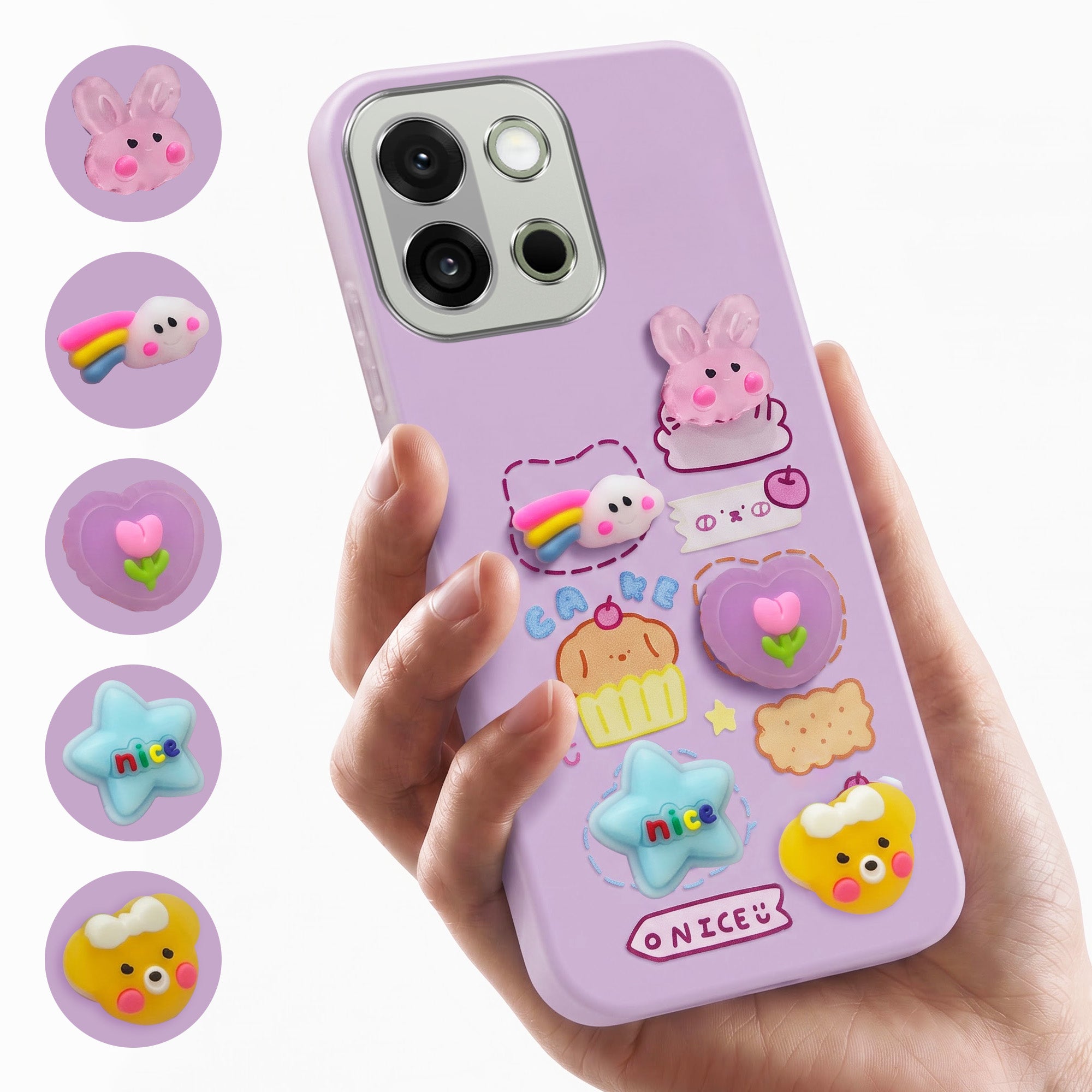 For OnePlus 13S Back Cover Case (3D Cute Cartoons | Hard Back Side Soft | Matte Premium Finish | HD Printing)