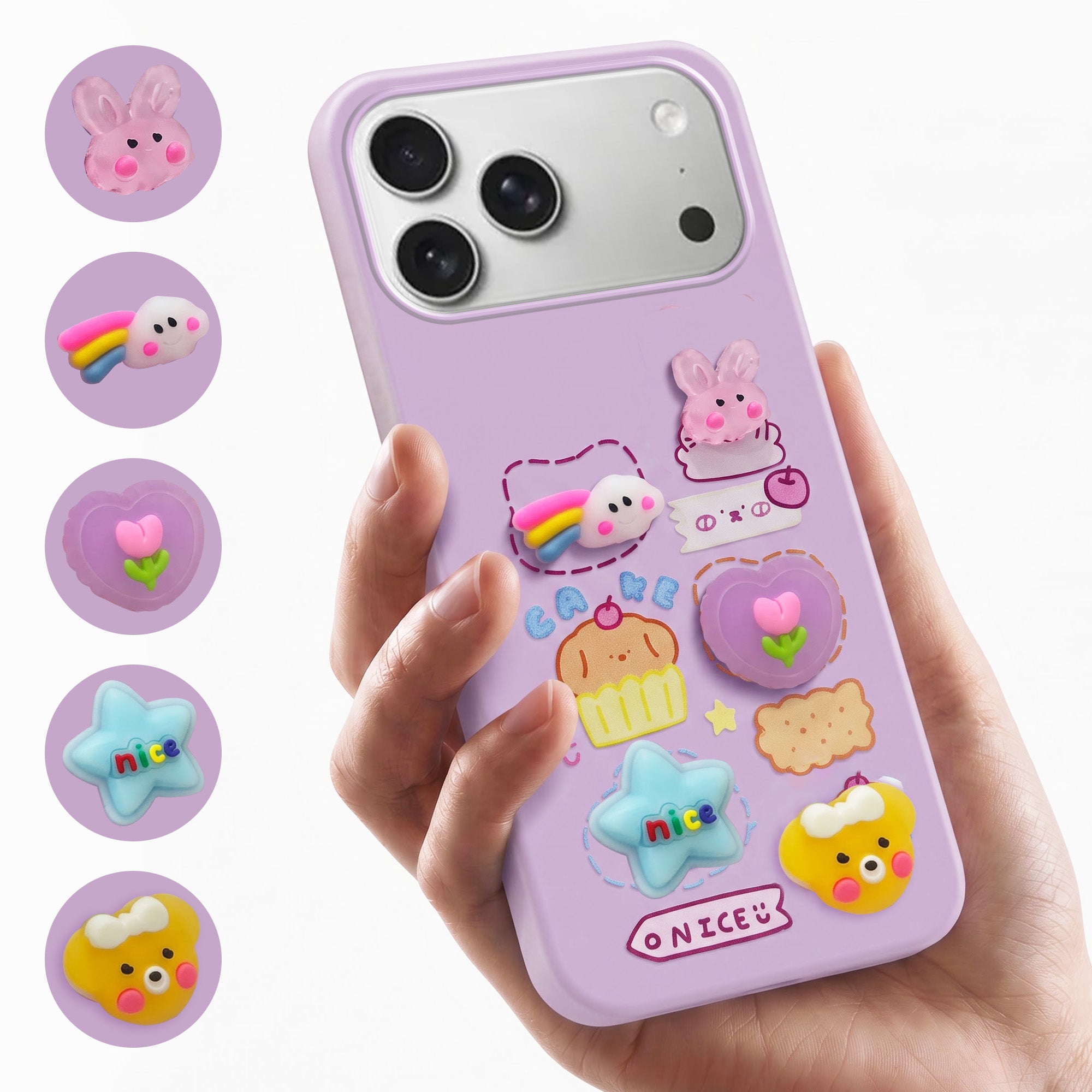For Apple iPhone 17 Pro Back Cover Case (3D Cute Cartoons | Hard Back Side Soft | Matte Premium Finish | HD Printing)