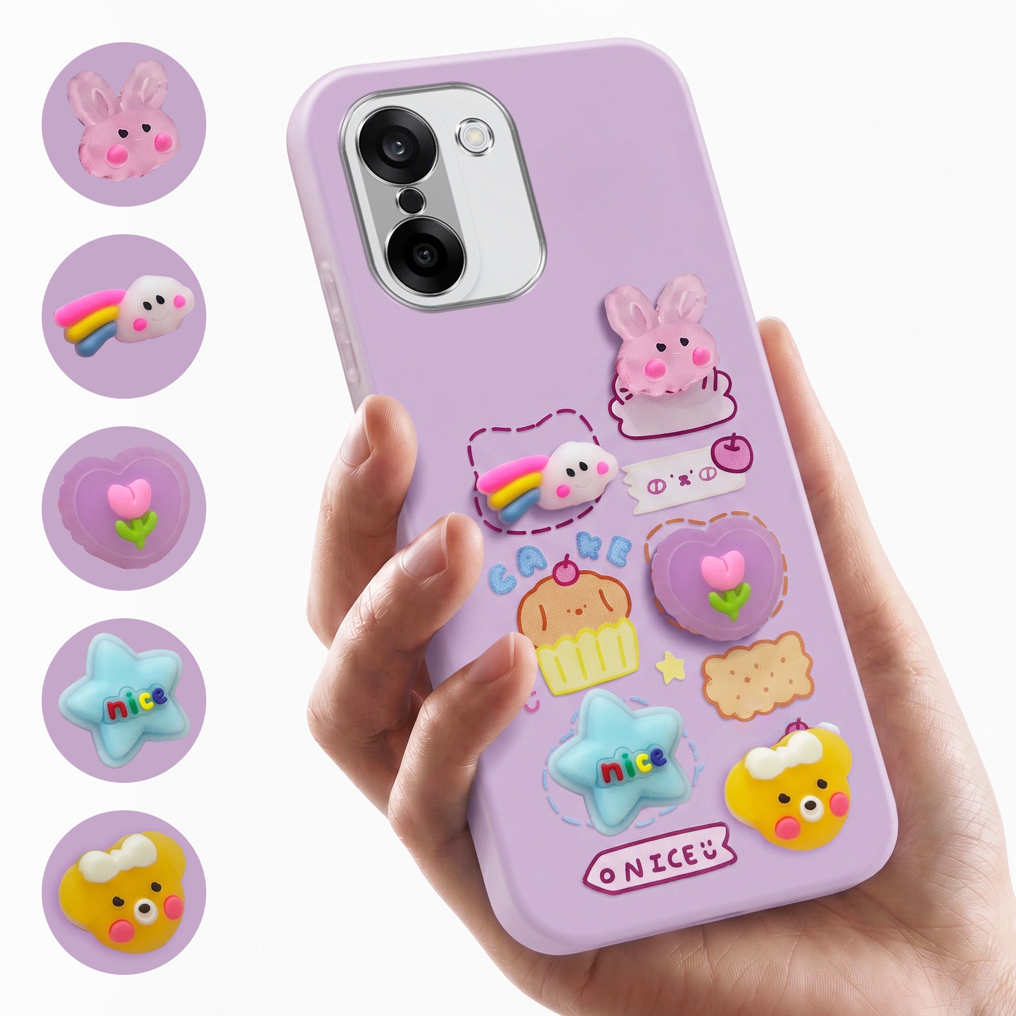 For Oneplus Nord CE 5 Back Cover Case (3D Cute Cartoons | Hard Back Side Soft | Matte Premium Finish | HD Printing)