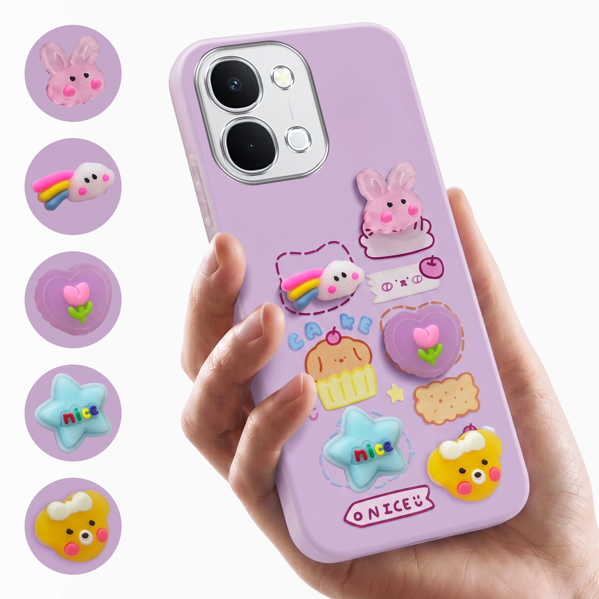 For Vivo Y51 Pro 5G | Vivo T5x Back Cover Case (3D Cute Cartoons | Hard Back Side Soft | Matte Premium Finish | HD Printing)