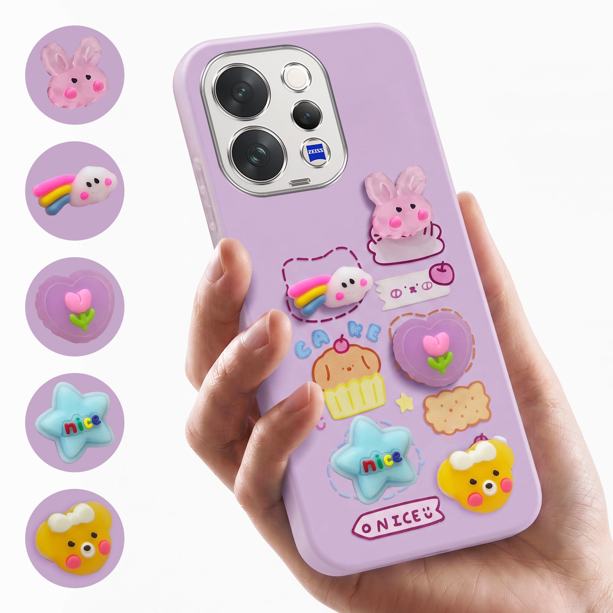 For Vivo V70 | Vivo V70 Elite 5G Back Cover Case (3D Cute Cartoons | Hard Back Side Soft | Matte Premium Finish | HD Printing)