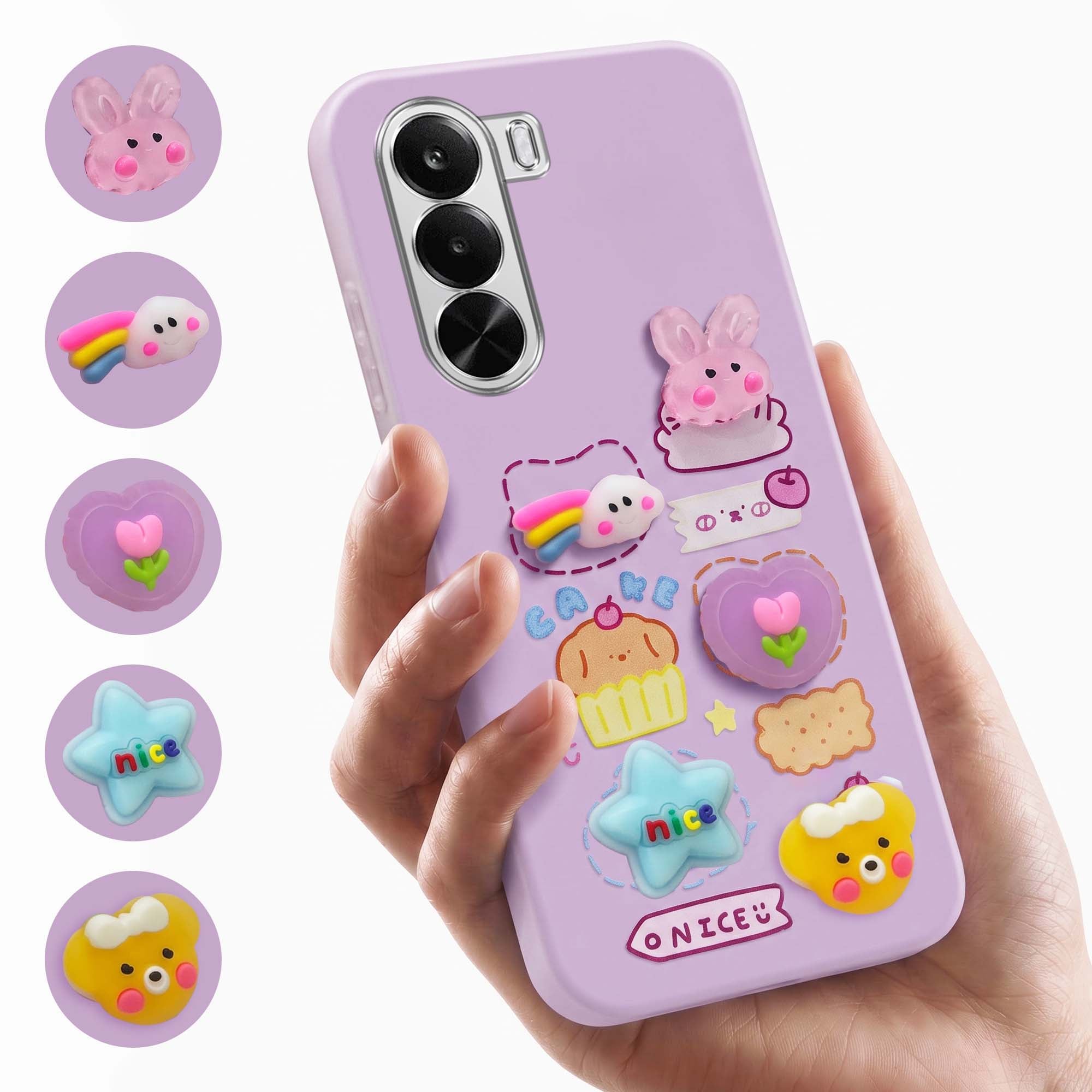 For Realme P4x Back Cover Case (3D Cute Cartoons | Hard Back Side Soft | Matte Premium Finish | HD Printing)