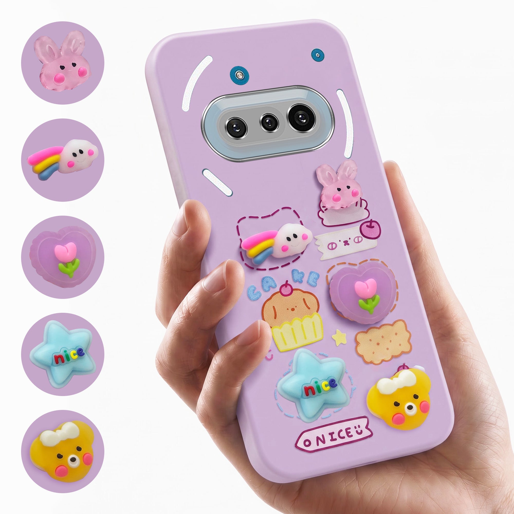 For Nothing Phone 3A 5G Back Cover Case (3D Cute Cartoons | Hard Back Side Soft | Matte Premium Finish | HD Printing)