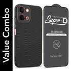 For Vivo Y31T 5G Combo with Back Cover and 9H Tempered Glass (Liquid Silicone | Camera Protection | Oleophobic Coating Screen Glass)