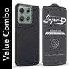 For Motorola Moto Edge 70 Max Combo with Back Cover and 9H Tempered Glass (Textured Grip Design | Micro-Fiber Cloth Inside | Oleophobic Coating Screen Glass)