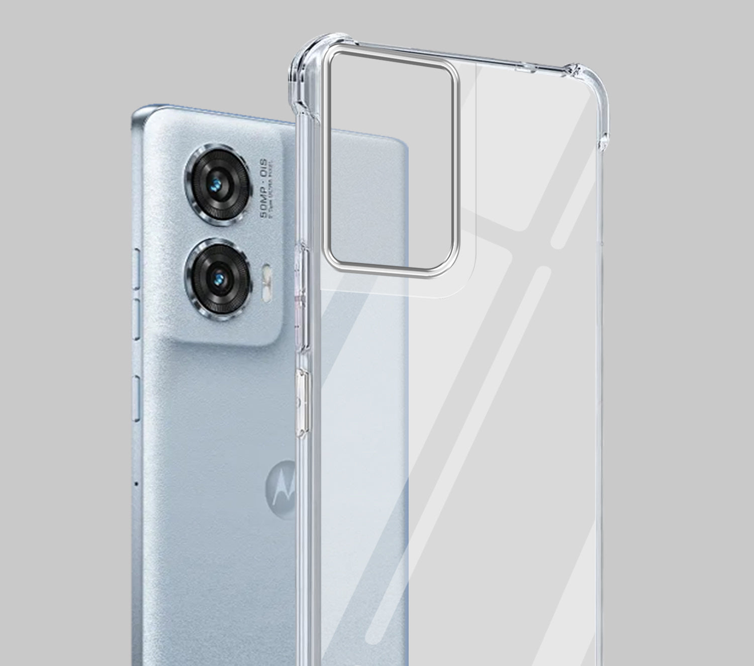 For Motorola Moto Edge 50 Fusion Back Cover Shockproof Crystal-Clear  Drop & Camera Protection | Hard Polycarbonate )
