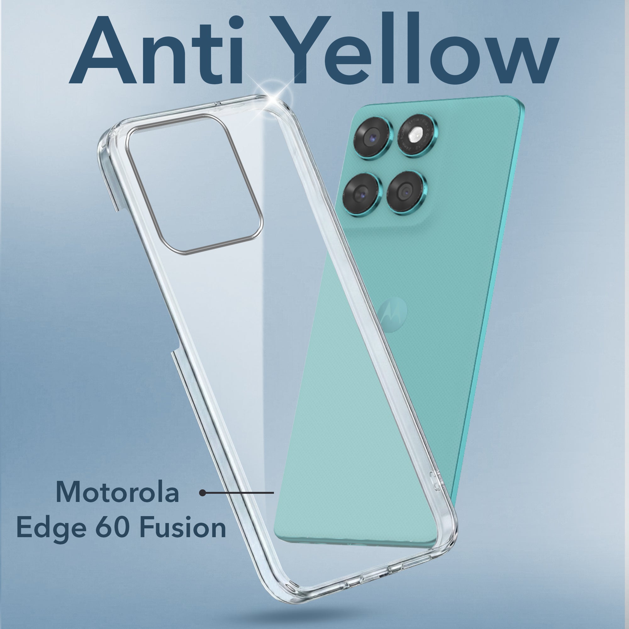 For Motorola Moto Edge 60 Fusion Back Cover Case (Hard Anti Yellow Clear Case | Sleek Hard Crystal Clear | Drop & Camera Protection | Shockproof Polycarbonate)