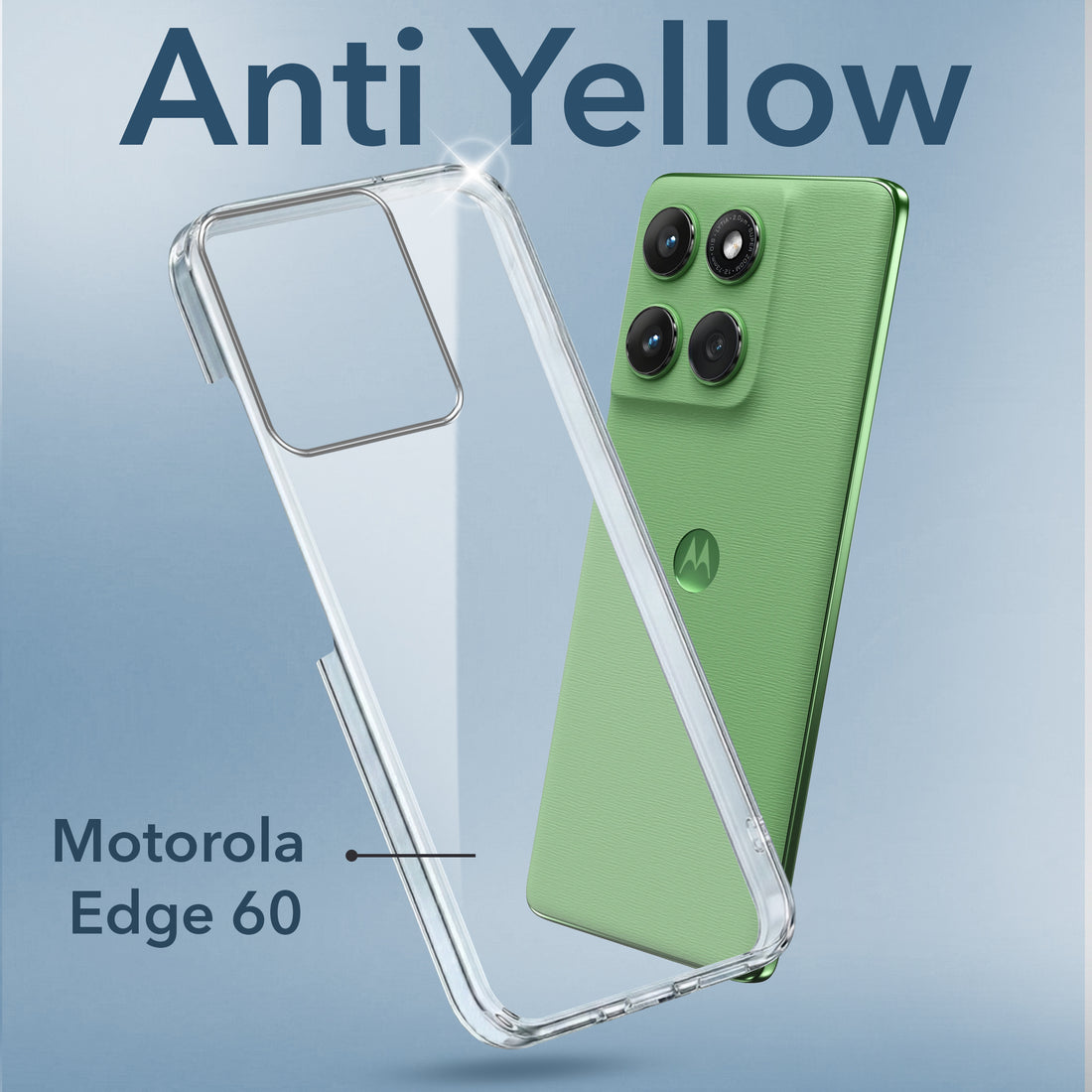 For Motorola Moto Edge 60 Back Cover Case (Hard Anti Yellow Clear Case | Sleek Hard Crystal Clear | Drop & Camera Protection | Shockproof Polycarbonate)