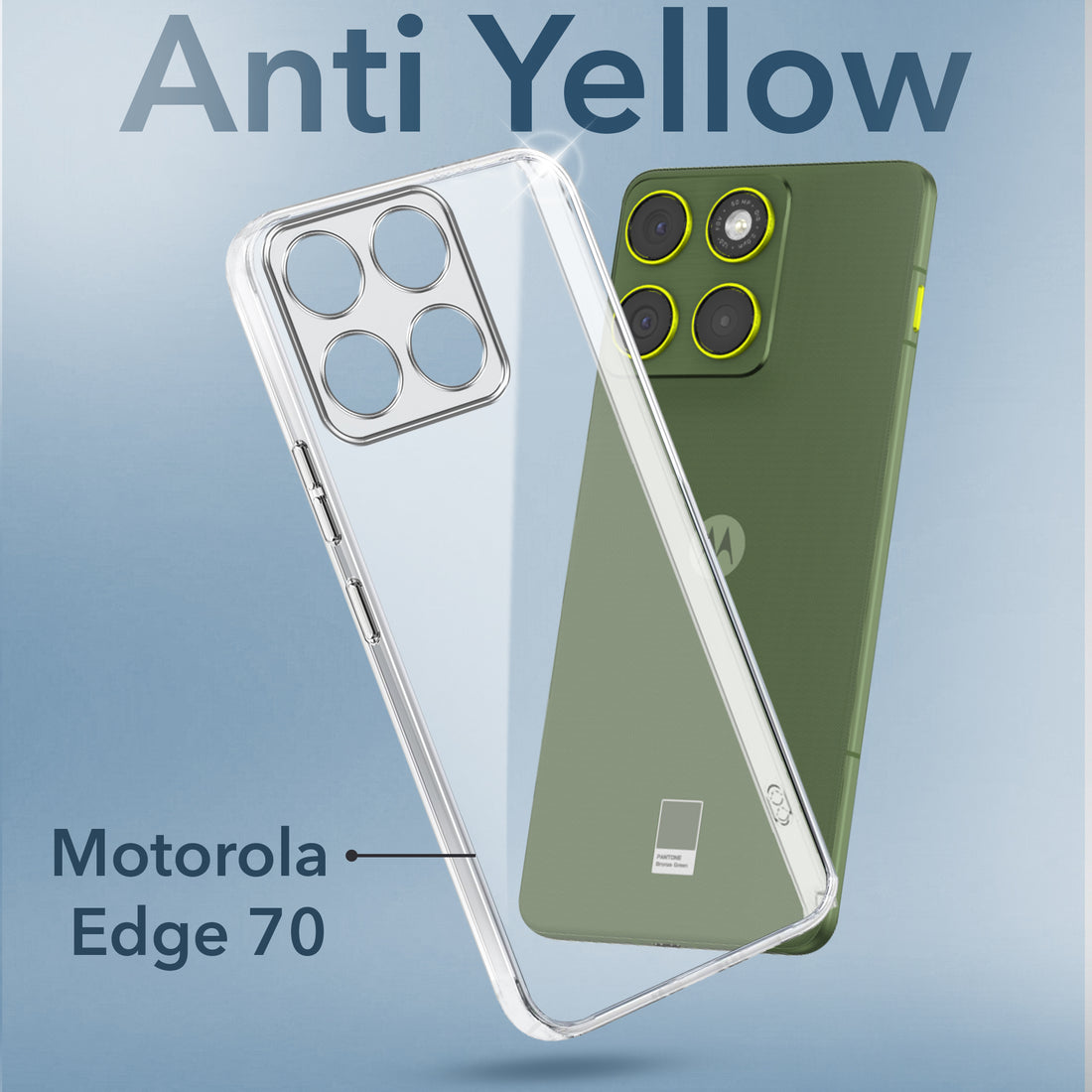 For Motorola Moto Edge 70 Back Cover Case Lifetime Anti-Yellow Clear (Sleek Hard Crystal | Shockproof and Camera Protection)