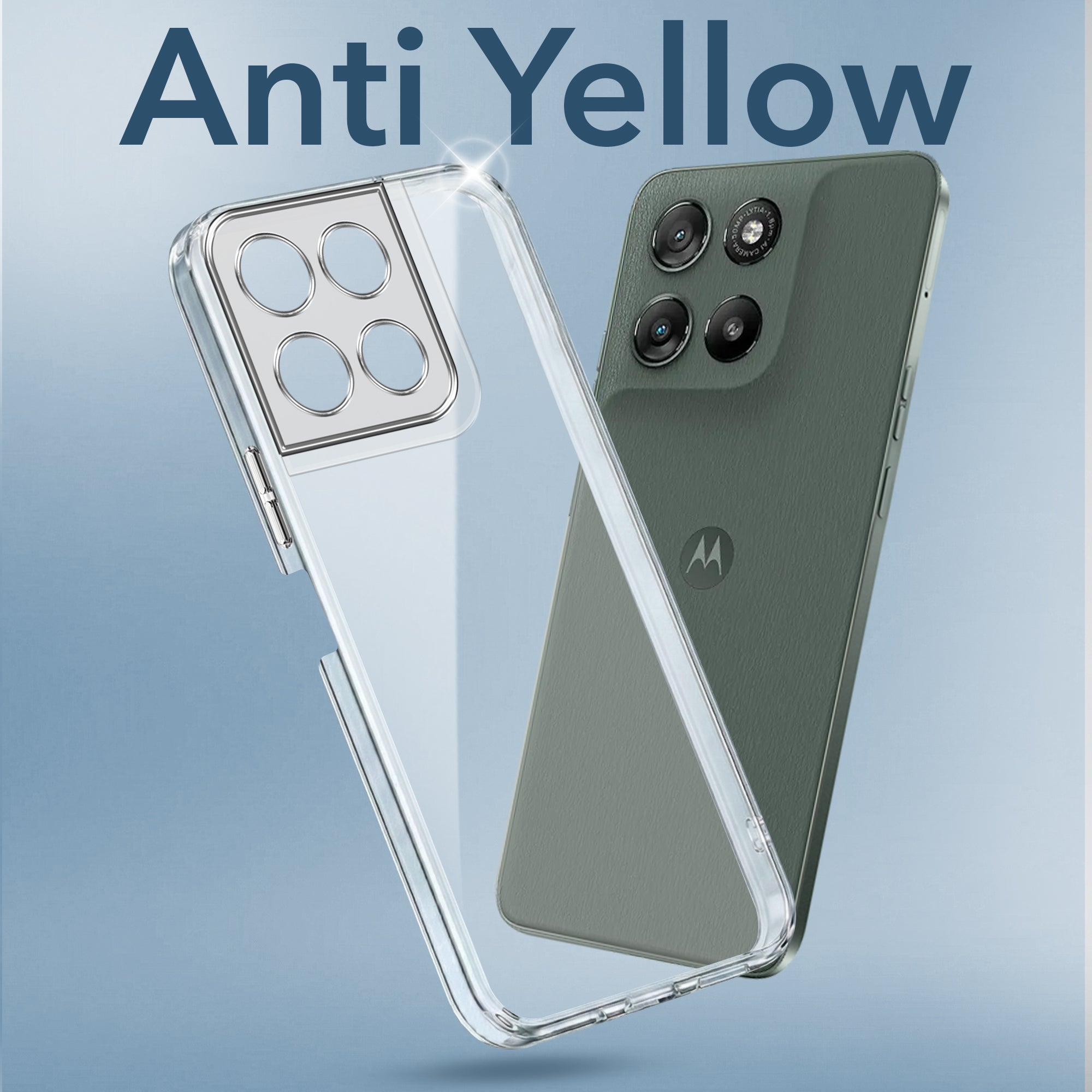For Motorola Moto G67 Power | G57 Power Back Cover Case Lifetime Anti-Yellow Clear (Sleek Hard Crystal | Shockproof and Camera Protection)