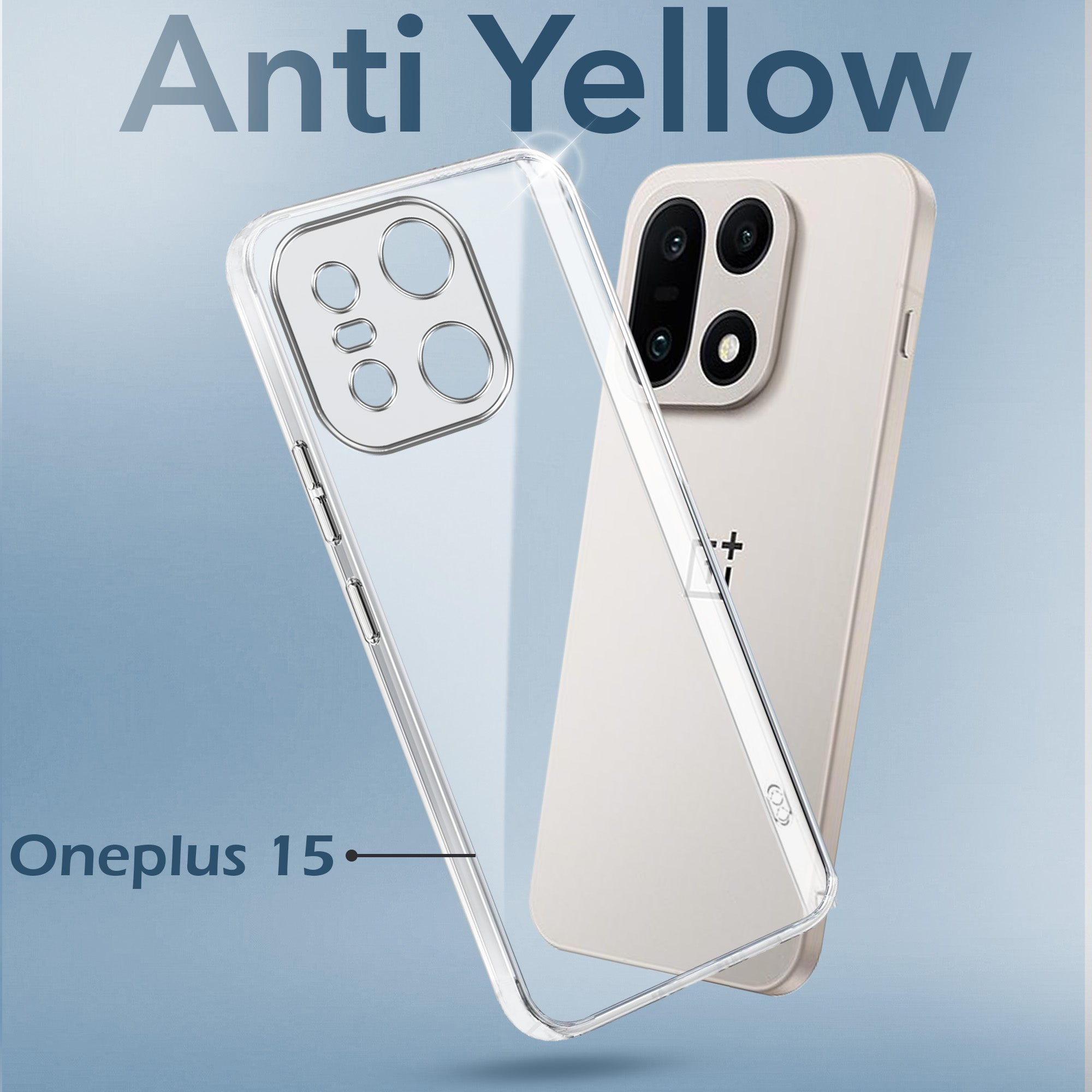 For OnePlus 15 5G Back Cover Case Lifetime Anti-Yellow Clear (Sleek Hard Crystal | Shockproof and Camera Protection)