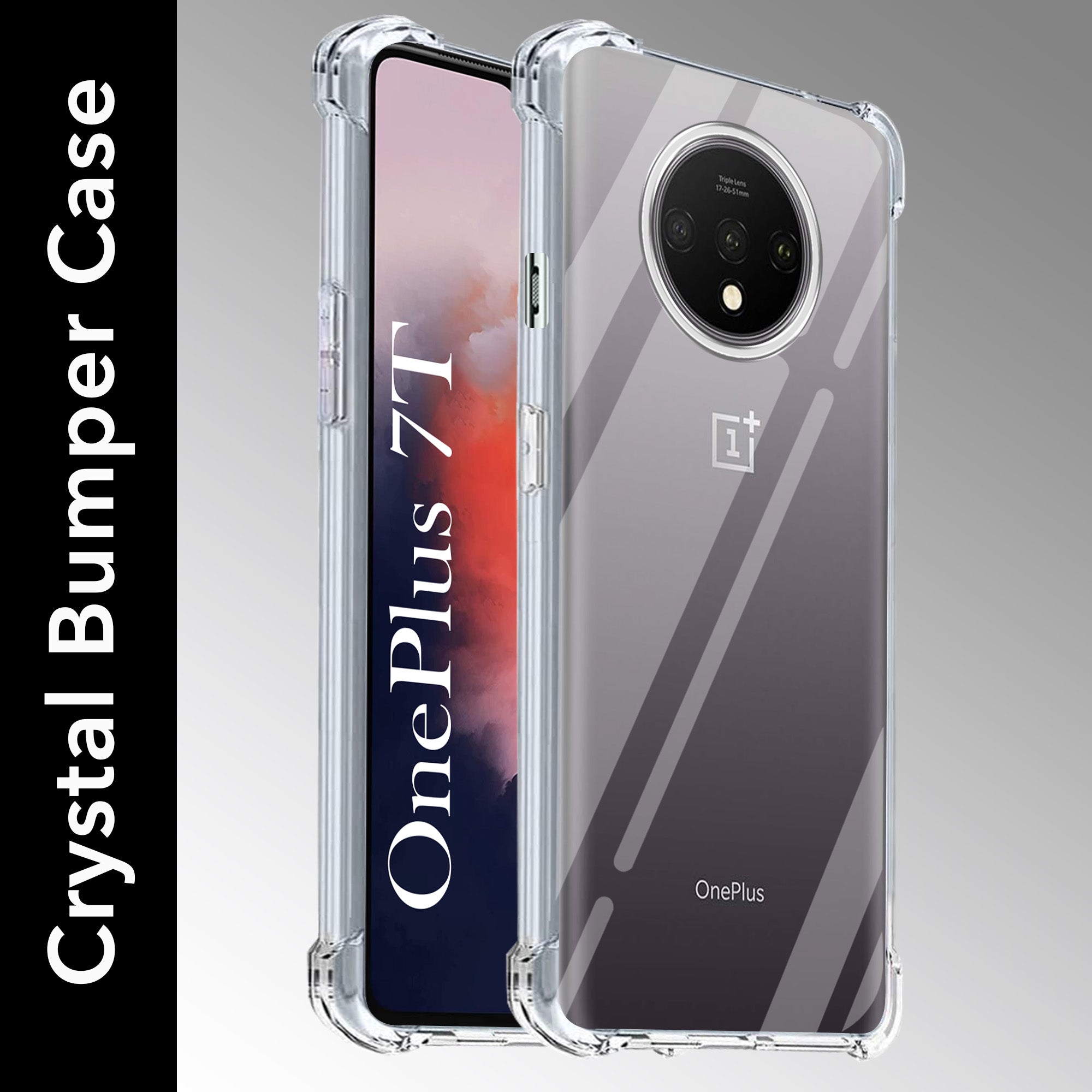 For OnePlus 7T Back Cover (Shockproof Crystal Clear |  Drop & Camera Protection | Hard Polycarbonate)