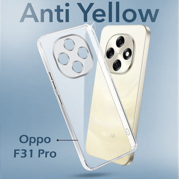 For Oppo F31 Pro Back Cover Case Lifetime Anti-Yellow Clear (Sleek Hard Crystal | Shockproof and Camera Protection)