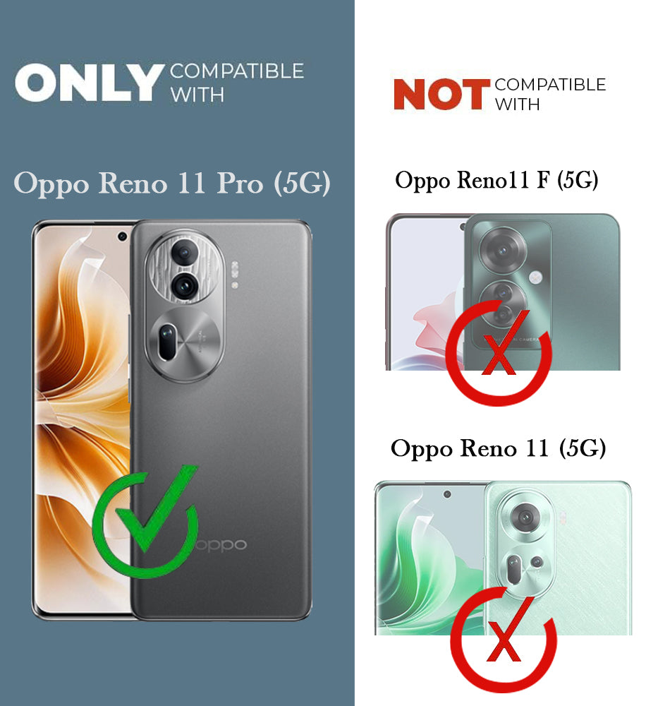 For Oppo Reno11 Pro 5G Back Cover Case Lifetime Anti-Yellow MagSafe Compatible Clear (Sleek Hard Crystal | Shockproof and Camera Protection)