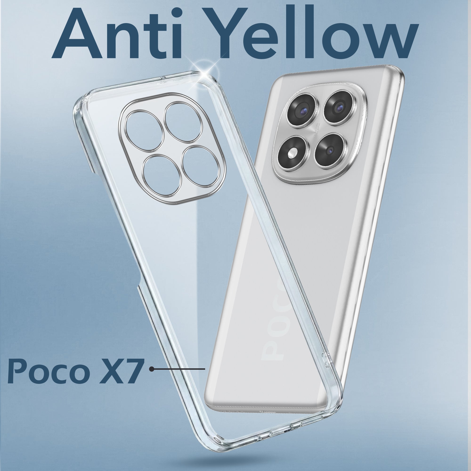 For Xiaomi Poco X7 Back Cover Case (Hard Anti Yellow Clear Case | Sleek Hard Crystal Clear | Drop & Camera Protection | Shockproof Polycarbonate)