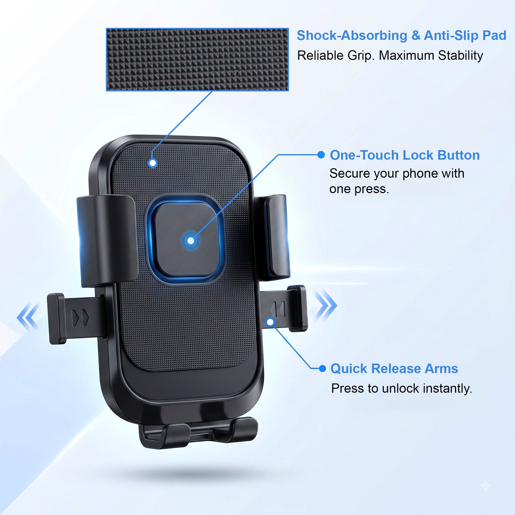 Premium 360° Universal Bike Phone Holder | Anti-Shake Motorcycle Handlebar Mobile Mount with Secure Lock