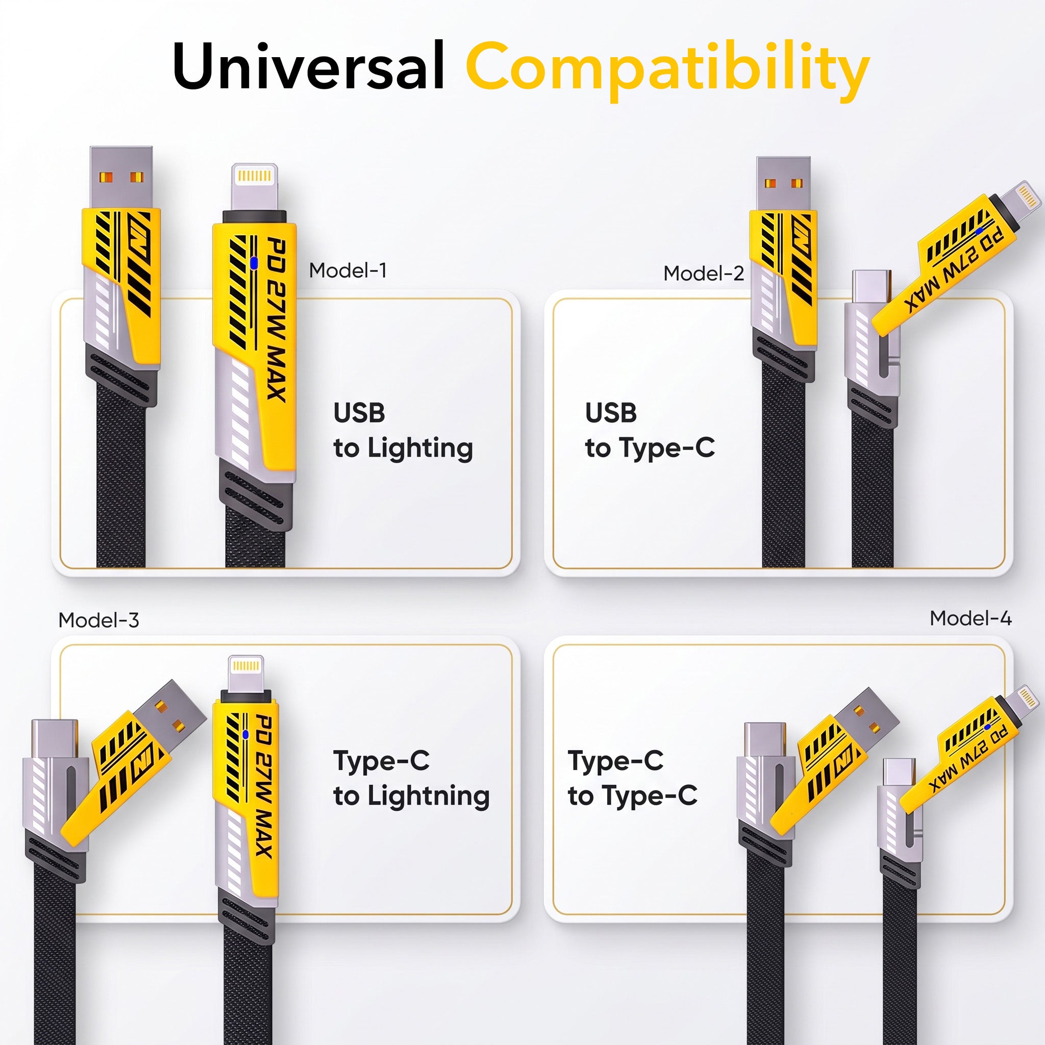 120W Fast Charging Cable with Foldable Phone Stand Brackets (Type C)