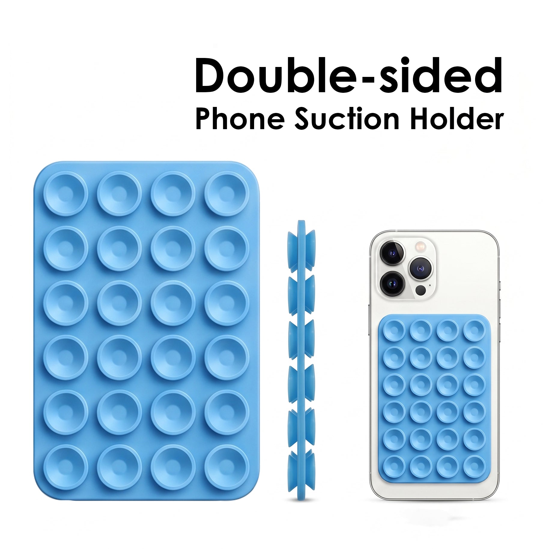 Double-Sided Silicone Suction Phone Holder | Reusable Phone Mount